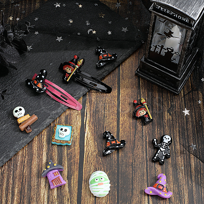 54Pcs 9 Styles Halloween Opaque Resin Decoden Cabochons RESI-SC0005-71A-1