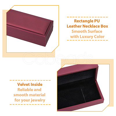 Rectangle PU Leather Necklace Storage Boxes with Velvet Inside CON-WH0094-31D-01-1