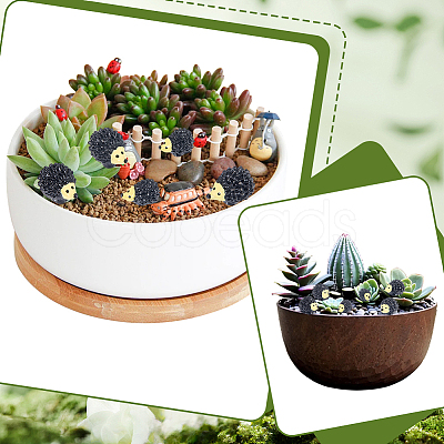 40Pcs 2 Styles Resin Hedgehog Display Decoration DJEW-SP0001-42-1