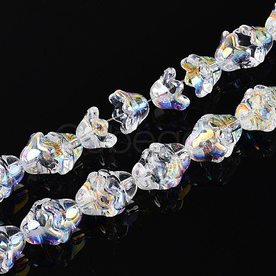 Electroplate Transparent Glass Beads Strands X-EGLA-N020-03A-1
