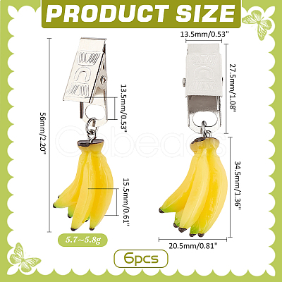 Banana Resin Imitation Fruit Tablecloth Weights HJEW-PH01938-1