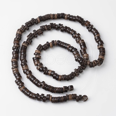 Dyed Natural Coconut Disc Bead Strands X-COCB-O003-07E-1