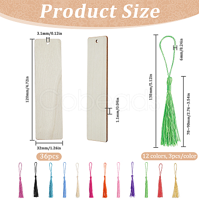 36Pcs 12 Colors Polyester Tassel Decorations FIND-SP0002-64-1