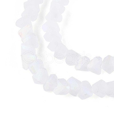 Frosted Transparent Glass Beads Strands GLAA-N054-4mm-01-1
