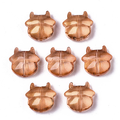 Transparent Spray Painted Glass Beads DGLA-R052-001-B01-1