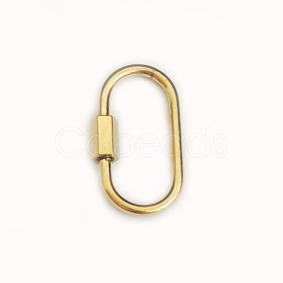 PVD Vacuum Plating 304 Stainless Steel Screw Carabiner Lock Charms STAS-H107-04B-G-1