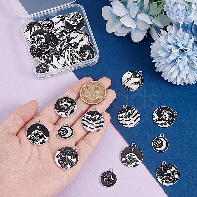 35pcs 7 styles Alloy Enamel Pendants ENAM-PH0002-81-1