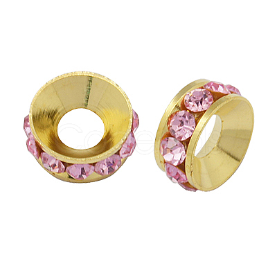 Brass Rhinestone Spacer Beads RB-A020-9mm-27G-1