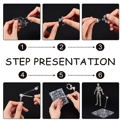 Plastic Model Assembled Action Figure Display Holders ODIS-WH0038-10-1