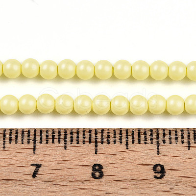 Baking Paint Pearlized Glass Pearl Bead Strands HY-N002-3mm-B03-1