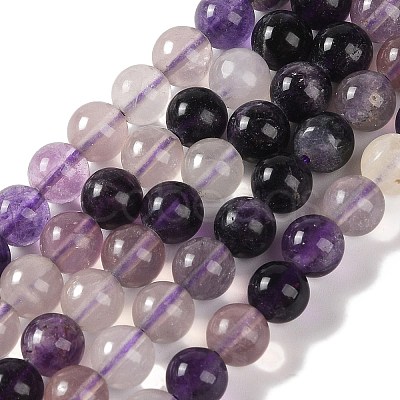 Natural Purple Fluorite Beads Strands G-P530-B08-03-1
