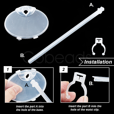 Plastic Assembled Doll Holders ODIS-WH0025-175-1
