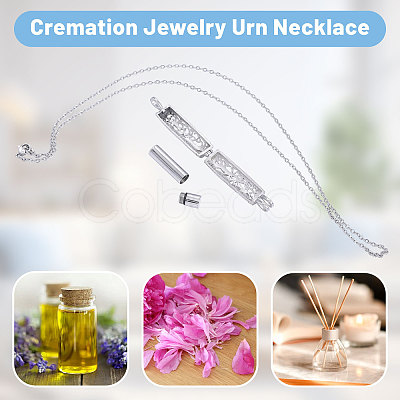 1Pc 304 Stainless Steel Tree of Life Hollow Column Pendant Pet Urn Ashes Necklaces NJEW-CA0001-28P-1