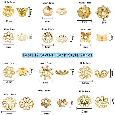 Iron & Brass & Alloy Bead Caps IFIN-SC0001-10-1