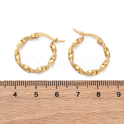 201 Stainless Steel Hoop Earrings X-EJEW-A054-05C-G-1