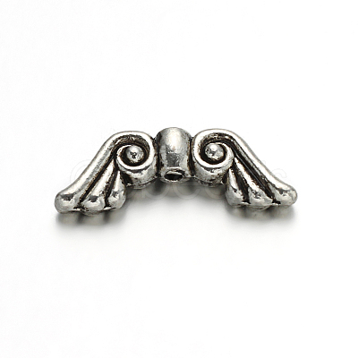 Wing Tibetan Style Alloy Beads TIBEB-ZN-9164-AS-RS-1