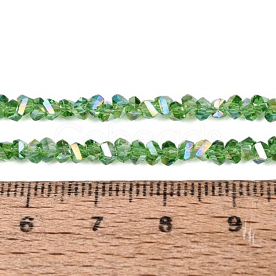 Electroplate Transparent Glass Beads Strands EGLA-Q139-01A-A19-1