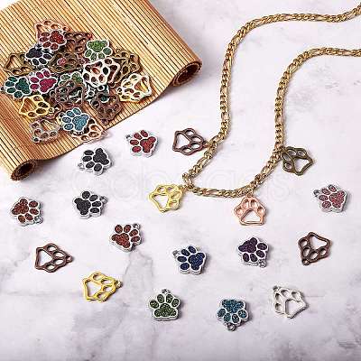 100Pcs 15 Style Alloy Enamel Charms FIND-SZ0002-06-1