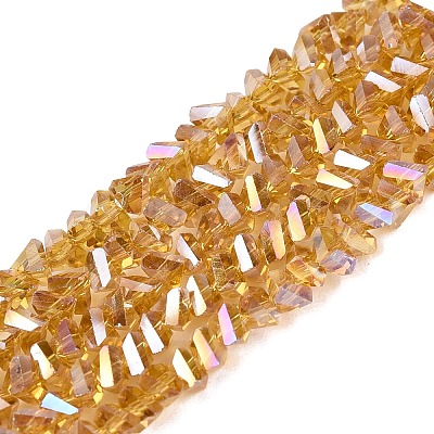 Electroplate Transparent Glass Beads Strands EGLA-Q139-01A-A04-1