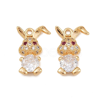 Brass Micro Pave Cubic Zirconia Pendants KK-A274-21G-1