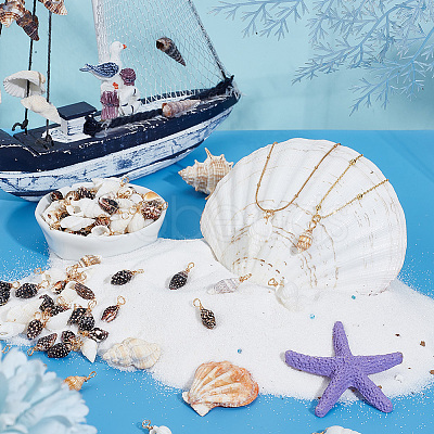 120Pcs 3 Styles Shell Pendants PALLOY-HY00003-1