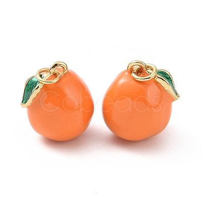 Brass Enamel Charms KK-O140-05G-1