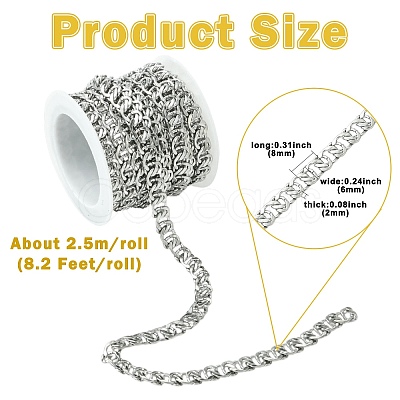 2.5M 304 Stainless Steel Curb Chains CHS-CJ0001-36-1
