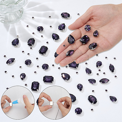 156Pcs 7 Styles Sew on Rhinestone DIY-SP0007-30B-1