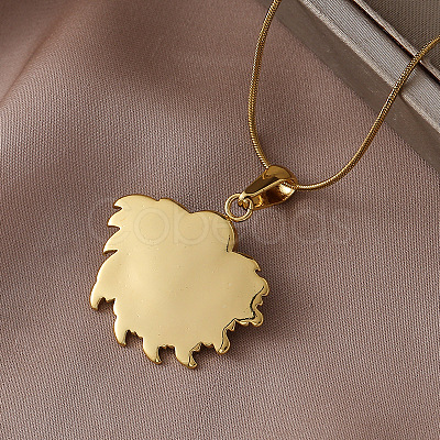316 Surgical Stainless Steel with Synthetic Turquoise Sunflower Pendant Necklaces for Women EA3001-1