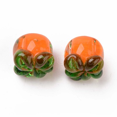 Autumn Theme Handmade Bumpy Lampwork Beads LAMP-S194-014-1