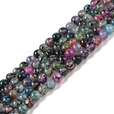 Natural Dragon Veins Agate Bead Strands G-NH0013-B01-01-1