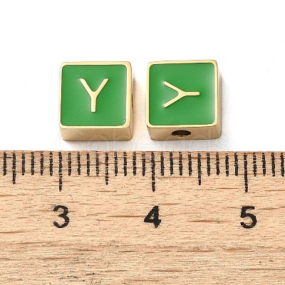 304 Stainless Steel Enamel Beads STAS-L022-293G-Y-1