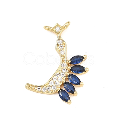 15Pcs Brass Micro Pave Cubic Zirconia Pendants KK-Z151-15G-03-1