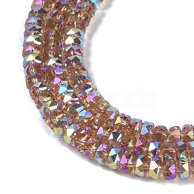 Electroplate Glass Beads Strands GLAA-Q105-03D-1