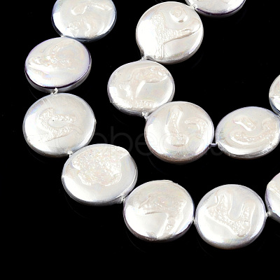 Plating Natural Freshwater Shell Beads Strands SHEL-N026-225B-1