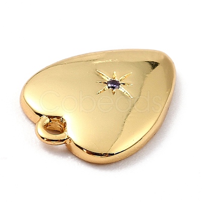 Brass Micro Pave Cubic Zirconia Charms ZIRC-I054-14G-07-1