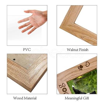 Rectangle with Dog & Word Wooden Photo Frames AJEW-WH0292-005-1