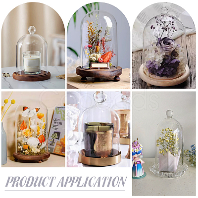 Glass Cloche Dome Covers AJEW-WH0460-033B-1