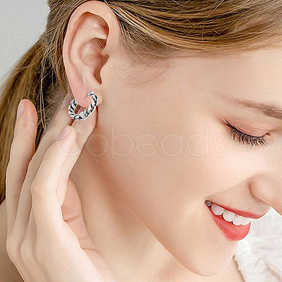 1 Pair 316 Surgical Stainless Steel Hoop Earrings EJEW-BBC0001-64B-1