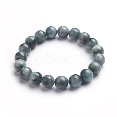 Natural Hawk's Eye Stretch Bracelets BJEW-E373-10mm-05-1
