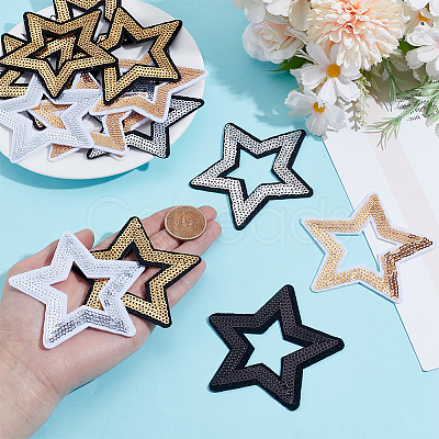 25Pcs 5 Styles Polyester & Plastic Embroider Thread Iron on/Sew On Patches PATC-HY0001-80-1