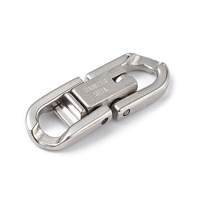 Non-Tarnish 304 Stainless Steel Fold Over Clasps STAS-G307-11B-P-1