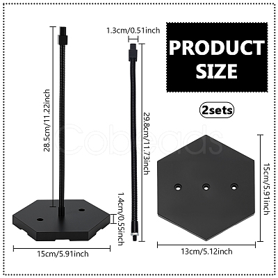 Adjustable Plastic Assembled Action Figure Display Holders with Hexagon Bases DIY-WH0043-157A-1