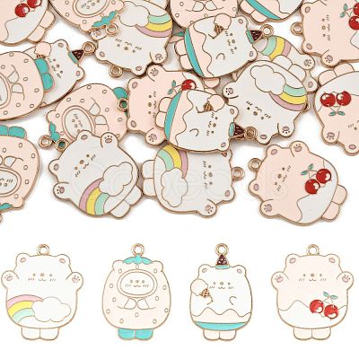 20Pcs 4 Styles Alloy Enamel Pendants ENAM-FS0004-13-1