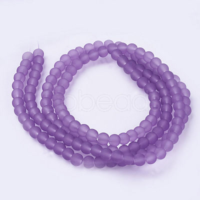 Baking Paint Transparent Glass Bead Strands GLAA-S031-6mm-32-1