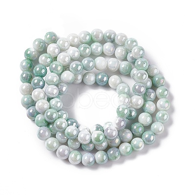 Electroplated Glass Beads Strands GLAA-C023-01B-1