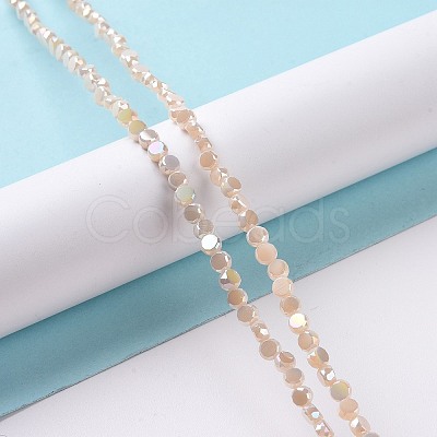 Electroplate Glass Beads Strands GLAA-E036-04C-1
