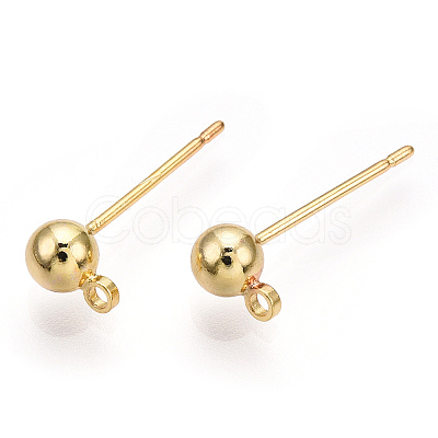 Brass Stud Earring Findings LS-X-KK-I649-10G-NF-1
