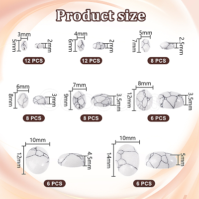 66Pcs 8 Styles Synthetic Howlite Cabochons G-PH0002-66-1