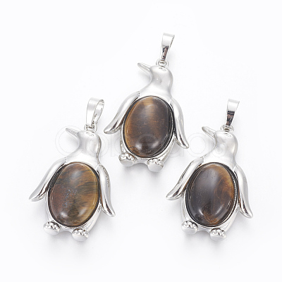 Natural Tiger Eye Pendants G-L512-A25-1